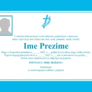 Osmrtnica D80 Plava za dječake