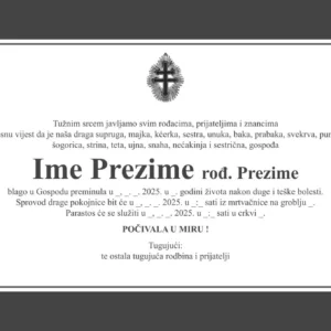Ženska osmrtnica D140 Pravoslavna