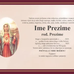 Ženska osmrtnica D40 Marija