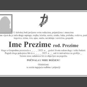 Ženska osmrtnica D60 Katolička