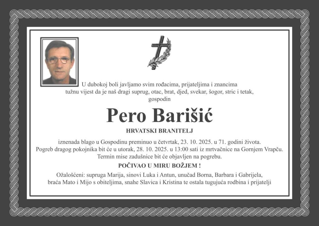 Pero Barišić osmrtnica D50 Pleter