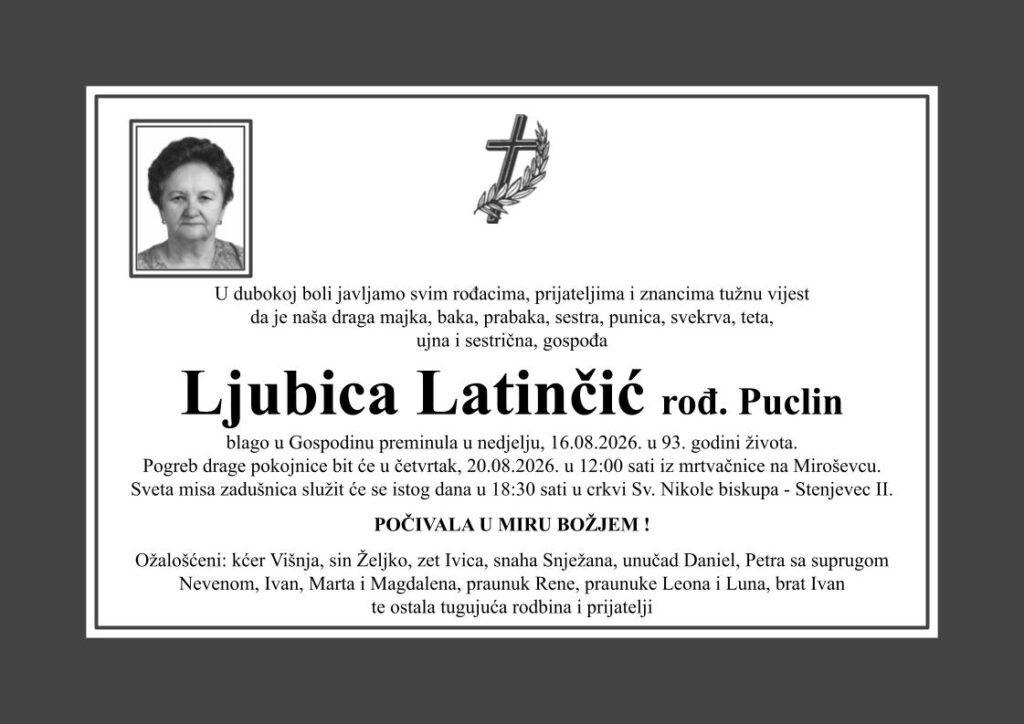 Ljubica Latinčić Ženska osmrtnica D60 Katolička (2)