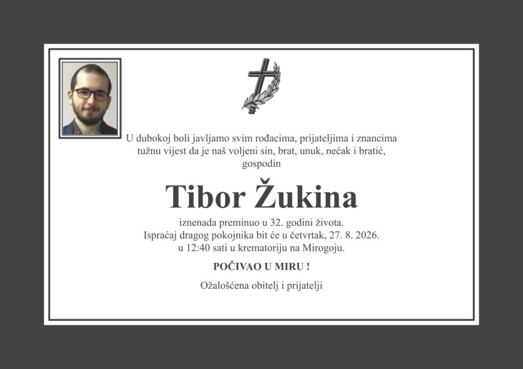 Tibor Žukina osmrtnica D60 Katolička